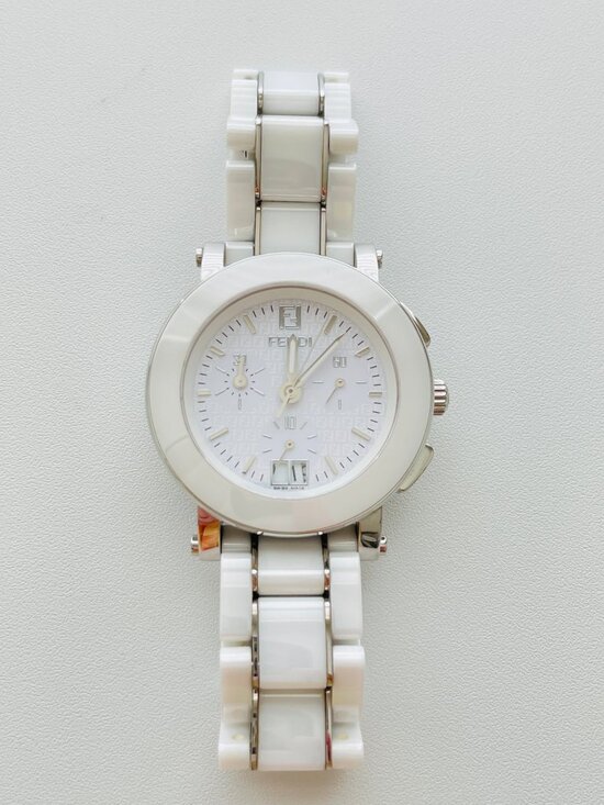 Fendi White Ceramic Chronograph Swiss Made Watch F662140 38mm main image 8